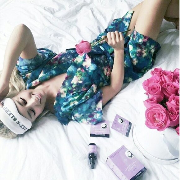 ✨ Smash + Tess Kimono Robe Crepe Kimonette Duster Blue Print Floral - Picture 1 of 15